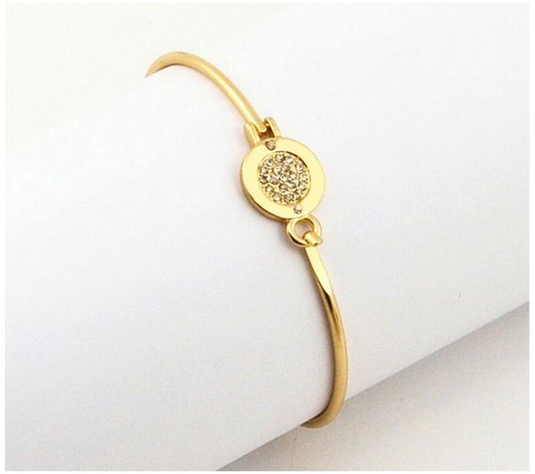 

New York Fashion Brand Tone Bangles round charm Bracelets silver/gold/rose gold colours fashion jewelry for women
