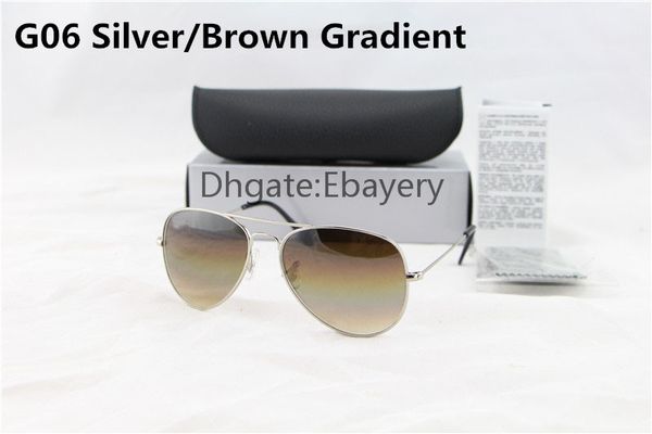 

дизайнер классический пилот градиент солнцезащитные очки для мужчин женщин металлические солнцезащитные очки очки коричневый 58 мм стеклянны, White;black