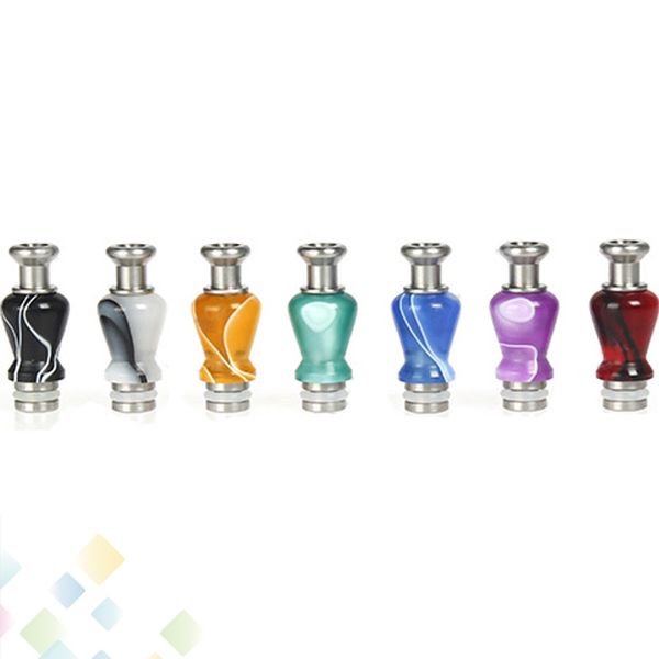 

510 Stainless Steel + Acrylic Drip Tip high quality Drip Tips Mouthpiece fit for 510 Atomizer Colorful Acrylic Metal Drip Tips DHL Free