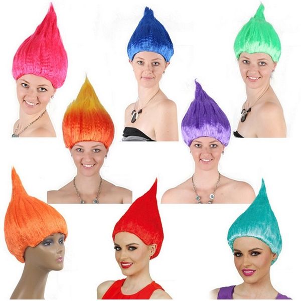 

trolls wig cosplay wig halloween party crazy spirit wig costume cosplay hair for adults and kids
