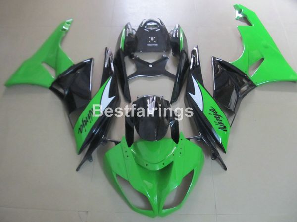 Kit carenatura motorcycel più venduto per Kawasaki Ninja ZX6R 09 10 set carene verde nero ZX6R 2009 2010 GT20