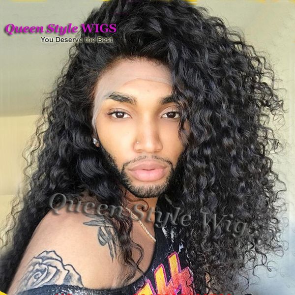 Wholesale Sexy Drag Queen Hairstyle Wig Synthetic Heat Resistant Kinky Curly Hair Lace Front Wigs For Drag Queen Male Daily Natural Wigs Wigs Online