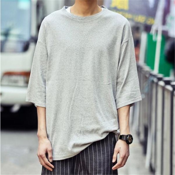 

wholesale- 2016 spring summer basic cotton solid color t shirt men hip hop streetwear tees dancing clothes fashion style camisetas homme xl, White;black