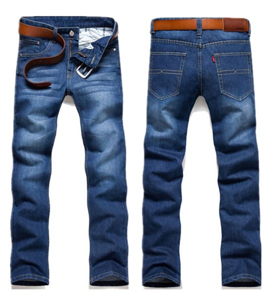 

wholesale- new fashion mens jeans dark blue color straight slim casual men famous jeans pants trousers