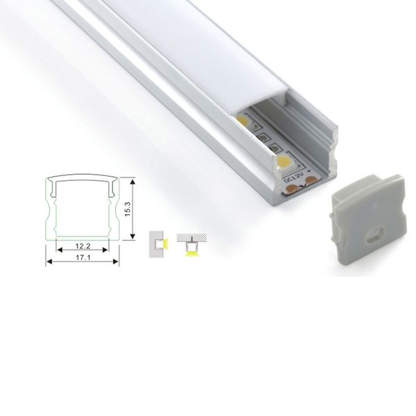 

10 x 1m sets/lot factory price led aluminium profile and u extrusion profile for led strip flooring or recessed wall lamps