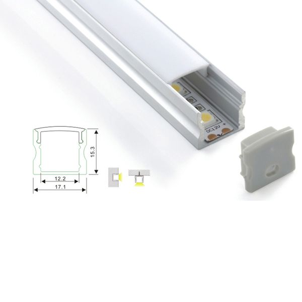 10 x 1 m Sets/Los. LED-Aluminiumprofil und U-Strangpressprofil zum Neupreis für LED-Streifen-Bodenbeläge oder Wandeinbauleuchten