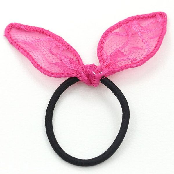 

lace bow hair clip rabbit ears hair circle dmfq024 mix order 100 pieces a lot, Pink