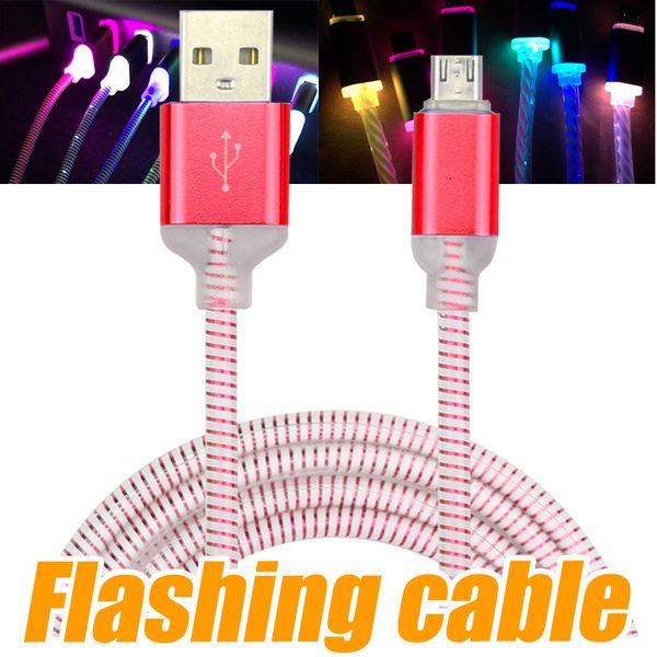 

Micro USB V8 зарядное устройство кабель LED свет для Samsung Galaxy S7 S6 S8 LG Data dragon линии мигает 1
