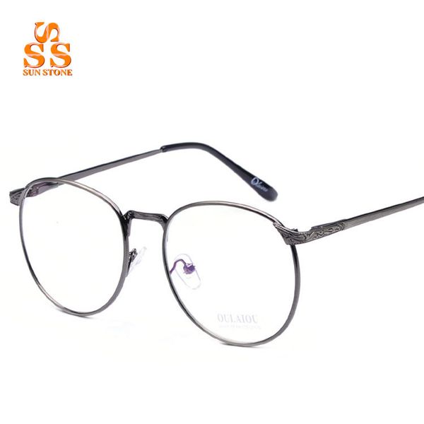 

wholesale- retro designer metal myopia prescription glasses frame optical frames men women plain mirror eyeglasses no diopter glasses.g688, Silver