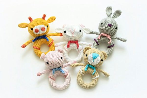 

animal love many style inspired rattle/ plush toy/ stuffed toy / soft toy/amigurumi toy
