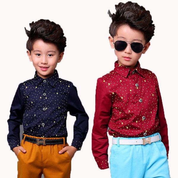 

baby boys shirt long sleeve kids shirts children clothes turn-down collar boys clothes boys blouse, White;black