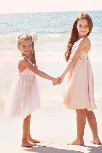 Empire Flower Girls Abiti perfetti per Shabby Chic Rustic Beach Wedding Party Abito da prima comunione corto bohémien per bambine