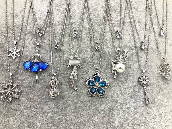 

long sweater chain pendant necklace silver double layer necklace fashion jewelry rhinestone owl eiffel tower love heart valentine gift dhl