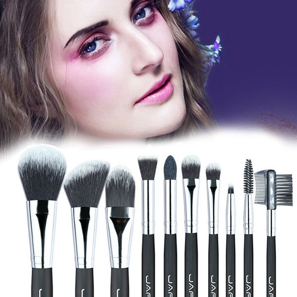 

jaf 10pcs/set/lot proffesional makeup brushes set pincel de maquiagem cosmetic face powder brushes set make up tools kits m03488