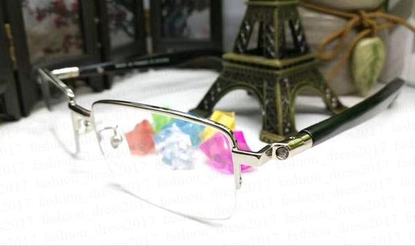 

new new fashion sport sunglasses wood buffalo horn glasses for men clear lens rimless half full frame with original box lunettes, White;black