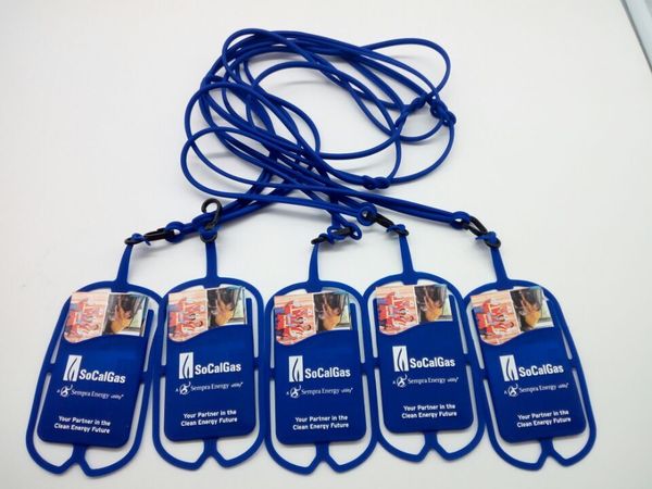 

anti-lost hand grip strap silicon lanyard with card holder for iphone 6 6s plus for samsung smart phone