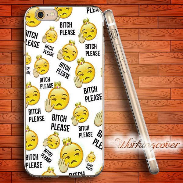 

capa crown emoji bitch soft clear tpu case for iphone 7 6 6s plus 5s se 5 5c 4s 4 case silicone cover