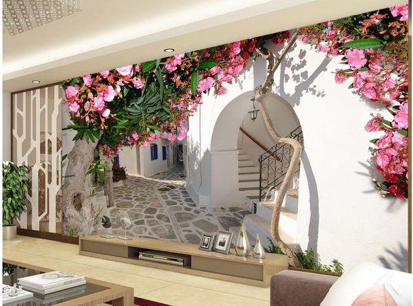 

fashion 3d home decor beautiful european-style flowers flowers and peas summer taste simple background wall