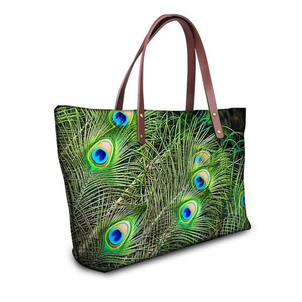 

wholesale- fashion women handbags female crossbody shoulder bag peacock print tote handbag casual shopper bags