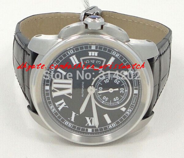 

factory supplier luxury watches wristwatch original box new calibre de black dial stainless steel mens men's watch watches, Slivery;brown