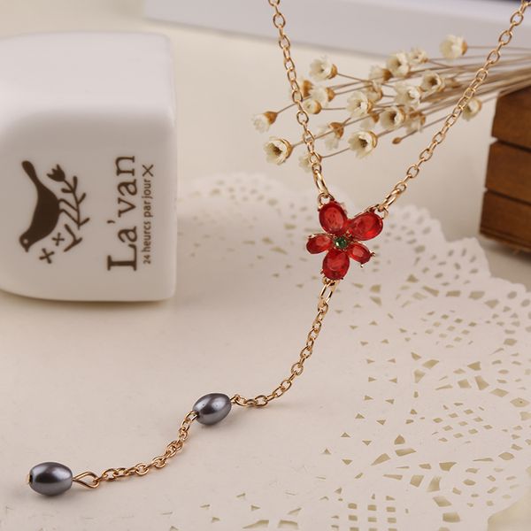 

wholesale-hermione granger necklace horcrux red rhinestone pendant for women wholesale, Silver