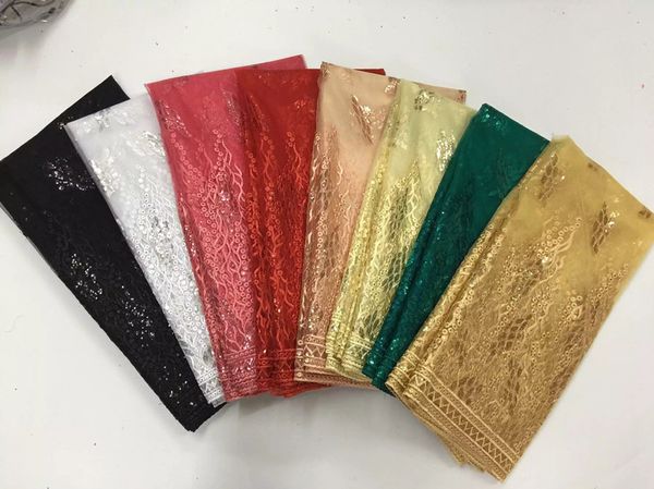 

5 y/pc elegant green french net lace fabric with sequins embroidery african mesh lace for clothes bn59-3, Black;white