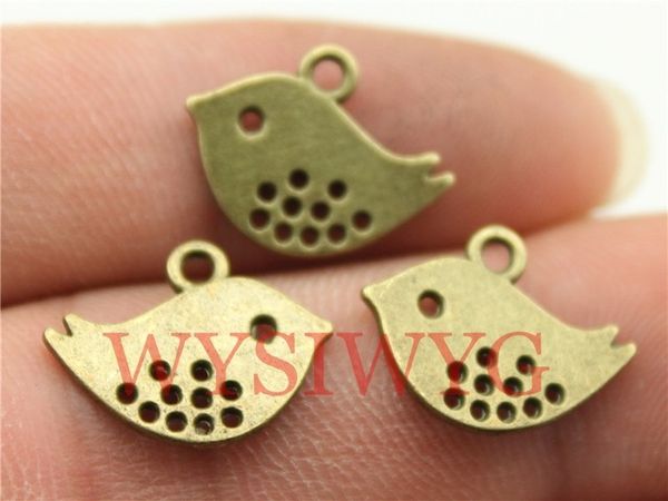 

wholesale-wysiwyg 15pcs 16*13mm antique bronze plated bird charms, Bronze;silver