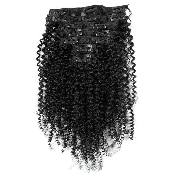 African American Afro Kinky Curl Clip In Hair Extensions 16 Clips