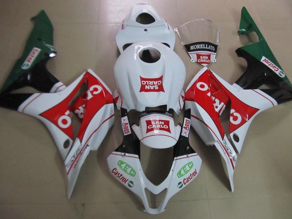 Kit de carenagem de motocicleta de injeção para Honda CBR600RR 07 08 carenagem de vermelho verde branco CBR600RR 2007 2008 OT20