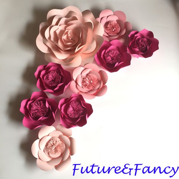 2019 mix pinks rose giant paper flowers for wedding backdrops decorations kids room deco showcase windows display deco mix flower styles from paper flower giant