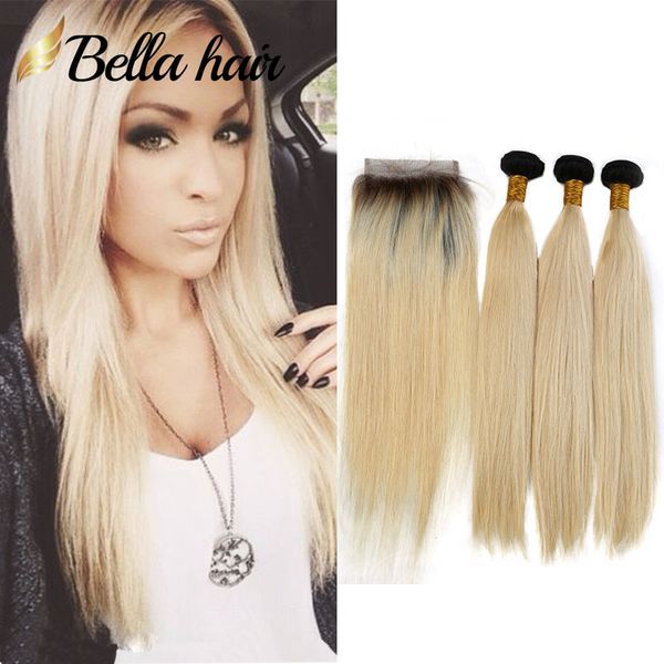Bella Hair 10a Straight 1b Black Root With Honey Blonde Human