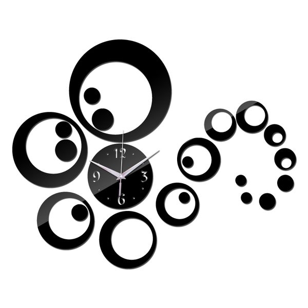 

wholesale- 2016 new diy wall clock clocks horloge quartz watch living room circular acrylic mirror stickers reloj de pared large decorative