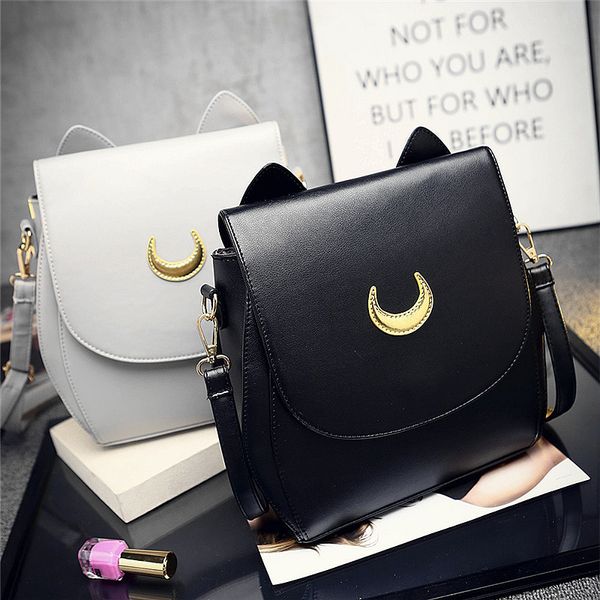 

2017 sailor moon lovely pubackpack luna cat fashion double back leisure traveling bag new women backpack