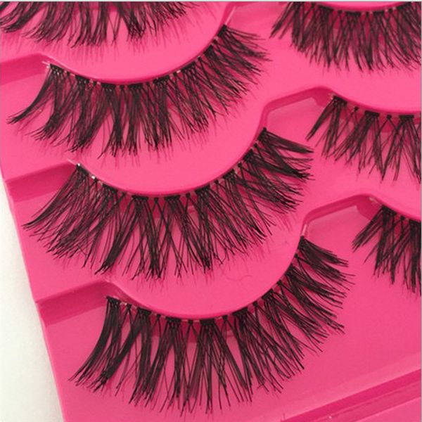 

selling 5pairs/box messy cross thick natural fake eye lashes professional makeup tips makeup tool long false eyelashes