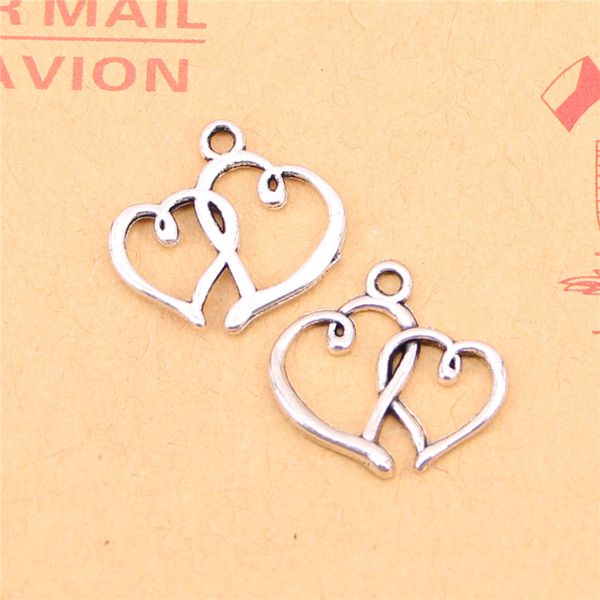 

Тибетский посеребренные двойные сердца подвески подвески для ювелирных изделий