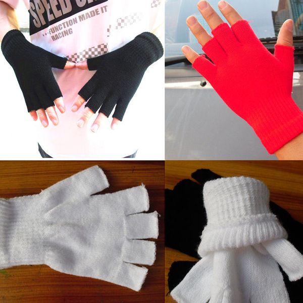 Unisex Winter fingerlose halbe Finger warme stricken magische Handschuhe Neu