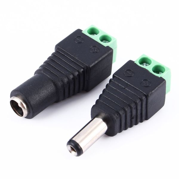 Freeshipping 50 Pares Masculino Feminino 2.1x5.5mm DC Plug Power Jack Conector do Adaptador Para CCTV Para Tira CONDUZIDA luz