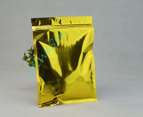20x30cm, 100pcs/lot gold aluminum foil plastic ziplock bag, aluminized mylar grated cheese pouch resealable, farina food storage satchel