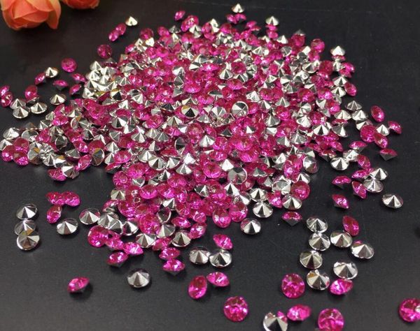 Wedding Party 10000pcs 4 milímetros Fuchsia acrílico diamante Confetti Tabela Scatters Decoração de cristal