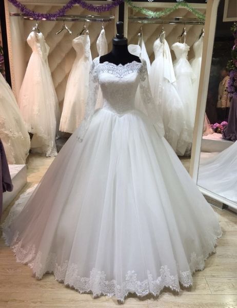 Бальное платье с длинными рукавами кружева свадебные платья длинная принцесса корсет на шнуровке задняя страна Западные свадебные платья на заказ Couture