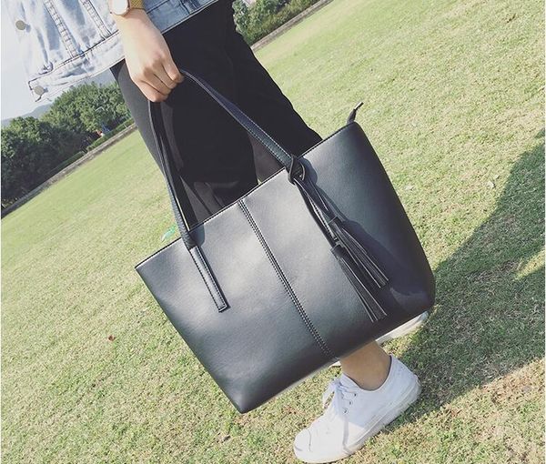 

2017. мешок tote. мода повседневная сумка. большой. женские сумки. сумка. монохроматический. мягкий. плутоний. хозяйственная сумка. несет