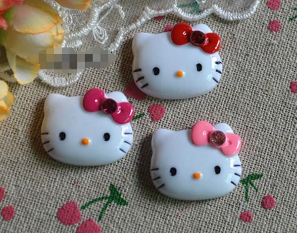 

50pcs 2.5cmx2.2cm diy kt diy shiny cat red pink pink children hair ornaments materials bowknot resign hair jewelry accessories, Blue;slivery