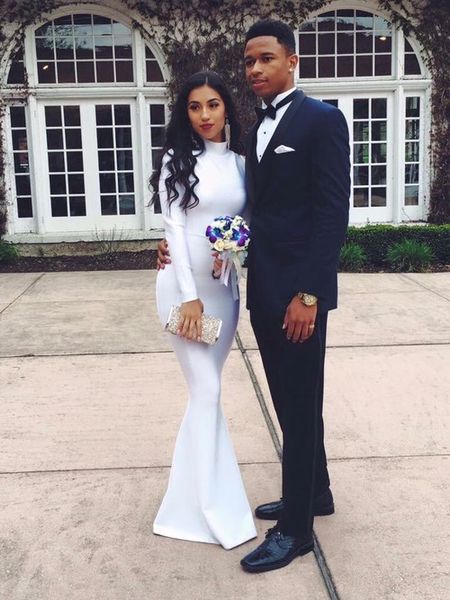 

2021 long sleeve plus size dresses robe de soiree mermaid prom dresses, Black