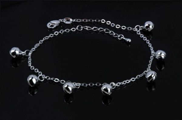 

handmade 7 bells s925 sterling silver chic ankle bracelets ankle chains gifts for her barefoot sandals foot chains, Red;blue