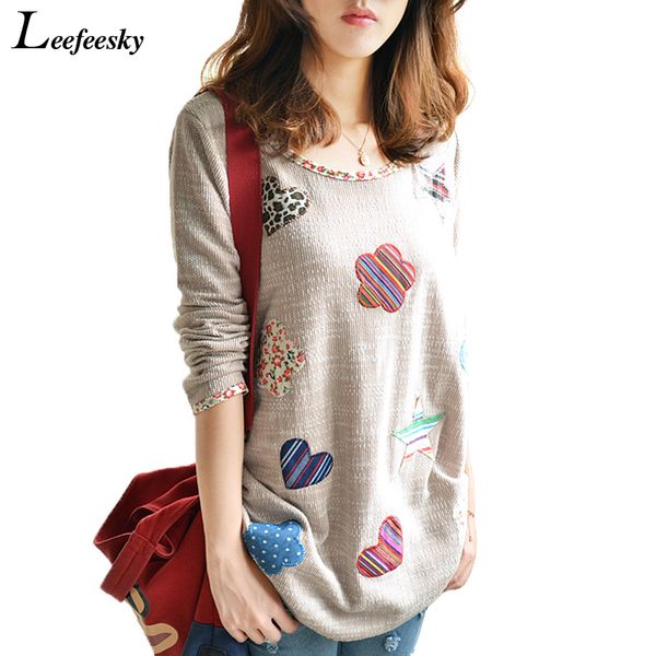 

wholesale- spring autumn 2017 plus size long sleeve cotton blouse women casual loose woman cute pattern shirt female blusas 4xl 3xl, Black
