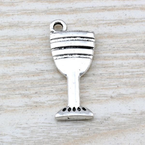 

Hot ! 100Pcs Ancient silver Alloy Goblet Wine Glass Cup Charm Pendant 12*28mm DIY Jewelry A-112