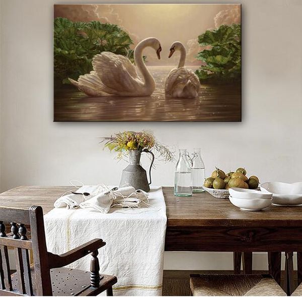 2019 Led Abstract Wall Art Swans Canvas Spray Painting Light Up Framed Artwork Decoration Bedroom Living Room From Metalpaintingart 64 33