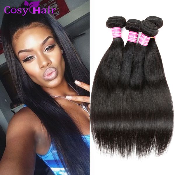 Brazilian Straight Hair Weave 5 Bundles Cheap Hair Double Weft