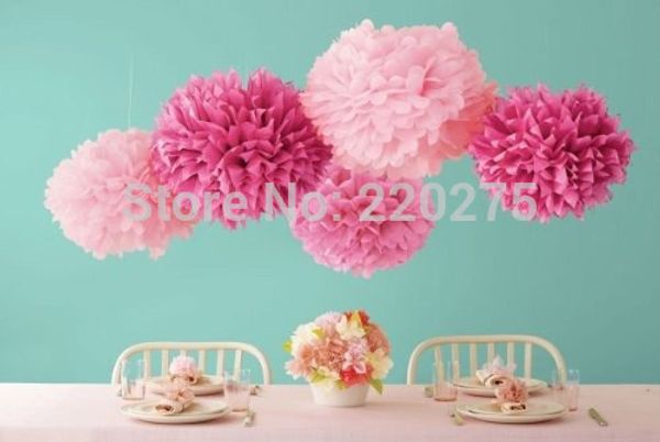 

wholesale- 14" 35cm 10pcs wedding pompoms ball spring tissue paper pom poms flower party colors weddings birthday decorations baby show