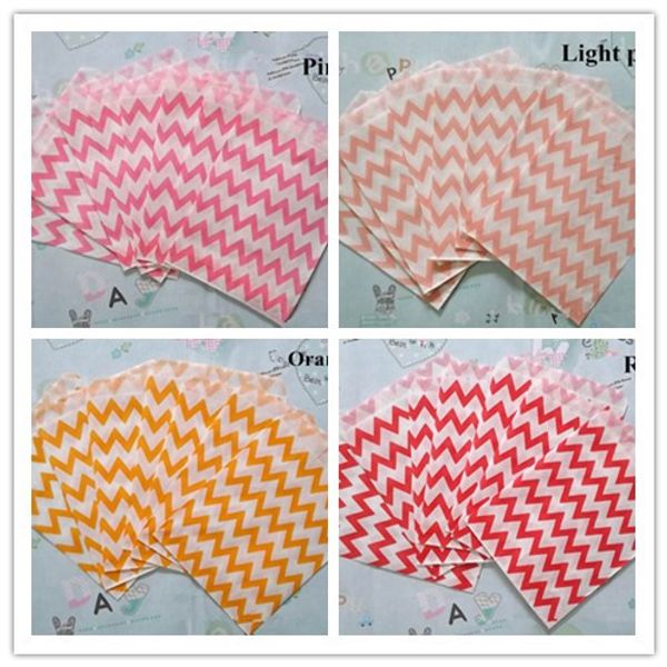 

event party supplies 5*7 inch chevron popcorn candy kraft paper treat favor bag goodie gift bags for decoration